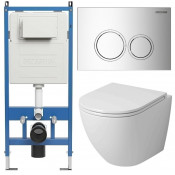 Унитаз с инсталляцией Grossman 97.4455SQ.01.100 с клавишей смыва