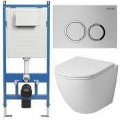 Унитаз с инсталляцией Grossman 97.4455SQ.01.110 с клавишей смыва