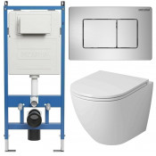 Унитаз с инсталляцией Grossman 97.4455SQ.04.12M с клавишей смыва