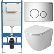 Унитаз с инсталляцией Grossman 97.4455SQ.05.10M с клавишей смыва