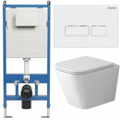 Унитаз с инсталляцией Grossman 97.4479SQ.03.000 с белой клавишей смыва