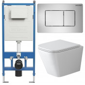 Унитаз с инсталляцией Grossman 97.4479SQ.04.12M с клавишей смыва