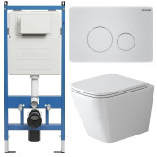 Унитаз с инсталляцией Grossman 97.4479SQ.05.01M с белой клавишей смыва