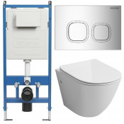 Унитаз с инсталляцией Grossman 97.4411SQ.02.100 с клавишей смыва