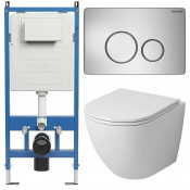 Унитаз с инсталляцией Grossman 97.4411SQ.05.12M с клавишей смыва