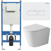 Унитаз с инсталляцией Grossman 97.4478SQ.03.000 с белой клавишей смыва