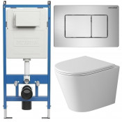 Унитаз с инсталляцией Grossman 97.4478SQ.04.12M с клавишей смыва