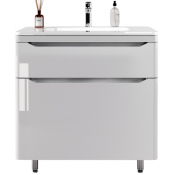 Тумба с раковиной Style Line Марелла СС-00002402/СС-00002376 80 белый глянец