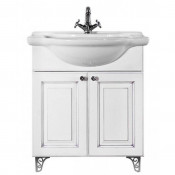 Тумба c раковиной Vod-ok Белладжио 75 белый/патина золото