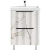 Тумба под раковину Vod-ok Дольче 60 мрамор белый натур милк