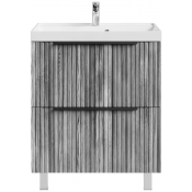 Тумба с раковиной Vod-ok Дольче 70 лиственница структурная контрастно-серая