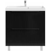 Тумба с раковиной Vod-ok Дольче 80 черный глянец