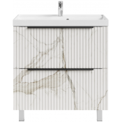 Тумба с раковиной Vod-ok Дольче 80 мрамор белый натур милк 2537