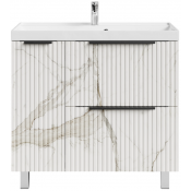 Тумба под раковину Vod-ok Дольче 90 L мрамор белый натур милк 2537