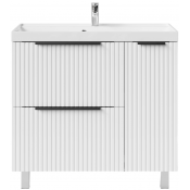 Тумба с раковиной Vod-ok Дольче 90 R белый глянец