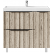 Тумба с раковиной Vod-ok Дольче 90 R дубослив ореховый светлый