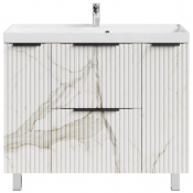 Тумба с раковиной Vod-ok Дольче 100 мрамор белый натур милк