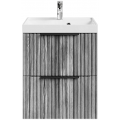 Тумба под раковину Vod-ok Дольче 50 подвесная, лиственница структурная контрастно-серая 64202