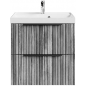 Тумба с раковиной Vod-ok Дольче 60 подвесная лиственница структурная контрастно-серая