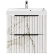 Тумба под раковину Vod-ok Дольче 60 подвесная мрамор белый натур милк