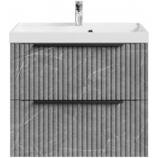 Тумба с раковиной Vod-ok Дольче 70 подвесная, мрамор серый софт тач 4044-1