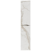 Пенал Vod-ok Лайт 30 R с бельевой корзиной подвесной мрамор белый натур милк