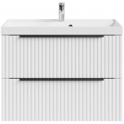 Тумба с раковиной Vod-ok Дольче 80 подвесная белый глянец