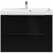 Тумба с раковиной Vod-ok Дольче 80 подвесная черный глянец