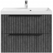 Тумба с раковиной Vod-ok Дольче 80 подвесная серый камень