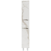 Пенал Vod-ok Лайт 30 R с бельевой корзиной мрамор белый натур милк