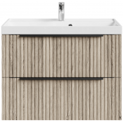 Тумба с раковиной Vod-ok Дольче 80 подвесная дубослив ореховый светлый