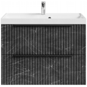 Тумба с раковиной Vod-ok Дольче 80 подвесная, мрамор графит софт тач 4044-3