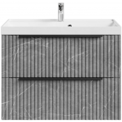 Тумба с раковиной Vod-ok Дольче 80 подвесная мрамор серый