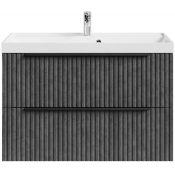 Тумба с раковиной Vod-ok Дольче 90 подвесная серый камень