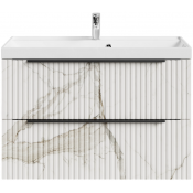 Тумба с раковиной Vod-ok Дольче 90 подвесная мрамор белый натур милк