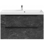 Тумба с раковиной Vod-ok Дольче 100 подвесная, мрамор графит софт тач 4044-3