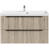 Тумба с раковиной Vod-ok Дольче 100 подвесная, дубослив ореховый светлый 3445