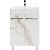 Тумба под раковину Vod-ok Мальта 60 мрамор белый натур милк 2537
