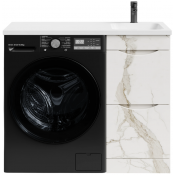 Тумба с раковиной Vod-ok Смайл 100 R мрамор белый натур милк