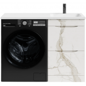 Тумба с раковиной Vod-ok Смайл 110 R мрамор белый натур милк