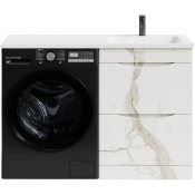 Тумба с раковиной Vod-ok Смайл 120 R мрамор белый натур милк