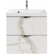 Тумба под раковину Vod-ok Марко 60 хром/мрамор белый натур милк
