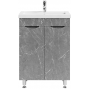 Тумба c раковиной Vod-ok Смайл 58 мрамор серый