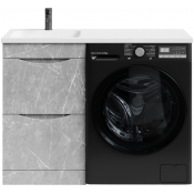 Тумба с раковиной Vod-ok Смайл 110 L мрамор белый