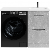 Тумба с раковиной Vod-ok Смайл 110 R мрамор белый