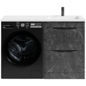 Тумба с раковиной Vod-ok Смайл 120 R мрамор графит