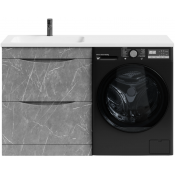 Тумба с раковиной Vod-ok Смайл 130 L мрамор серый