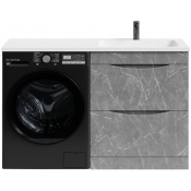 Тумба с раковиной Vod-ok Смайл 130 R мрамор серый софт тач 4044-1