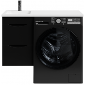 Тумба с раковиной Vod-ok Смайл 100 L подвесная черный глянец