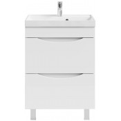Тумба с раковиной Vod-ok Лайт 60 белый глянец
